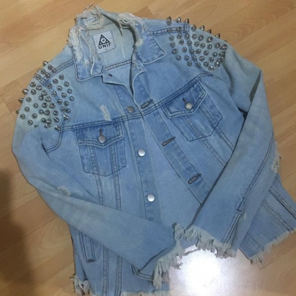 RARE UNIF Yin Yang Cat Distressed Jacket - Picture 4 of 4